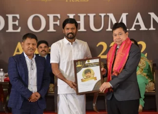 சிறந்த மனிதநேய விருதை பெற்றார் நடிகர் சௌந்தரராஜா