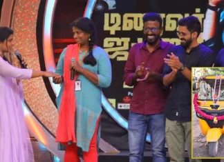 பெண் ஓட்டுனருக்கு ஆட்டோவை பரிசளித்த ‘டிரைவர் ஜமுனா’ படக் குழு