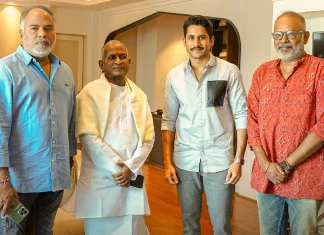 ‘கஸ்டடி’ டீம் நாகசைதன்யா, வெங்கட்பிரபு, ஸ்ரீனிவாசா சித்தூரி ஆகியோர் இசைஞானி, லெஜண்டரி மாஸ்ட்ரோ இளையராஜாவை சந்தித்தனர்