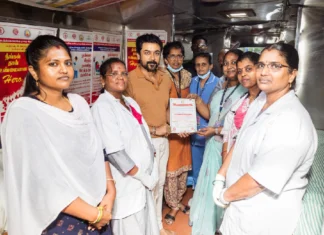 பிறந்த நாளை முன்னிட்டு இரத்த தானம் செய்த நடிகர் சூர்யா!!