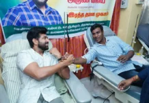ரசிகர்களுடன் சேர்ந்து இரத்த தானம் செய்த நடிகர் அருண் விஜய் !