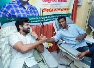 ரசிகர்களுடன் சேர்ந்து இரத்த தானம் செய்த நடிகர் அருண் விஜய் !